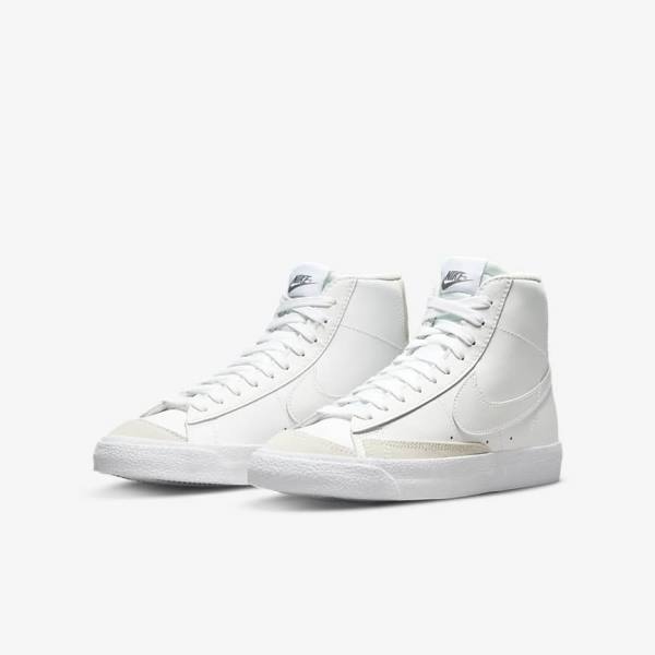 Nike Blazer Stredne 77 Older Basketbalove Tenisky Detske Biele Svetlo Hnede Biele | NK089HBF