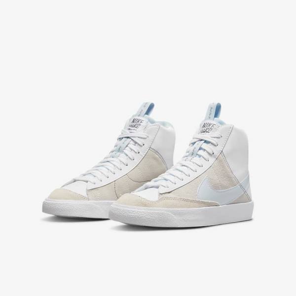 Nike Blazer Stredne 77 SE Dance Older Tenisky Detske Biele Modre Siva | NK485JHU