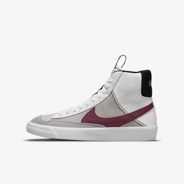 Nike Blazer Stredne 77 SE Dance Older Tenisky Detske Biele Čierne Biele Bordove | NK563VZC