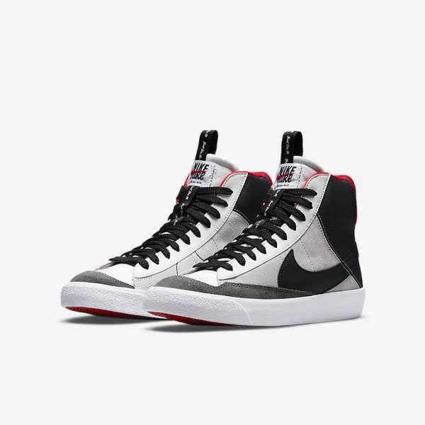 Nike Blazer Stredne 77 SE Dance Older Tenisky Detske Biele Červené Svetlo Siva Čierne | NK723EWG