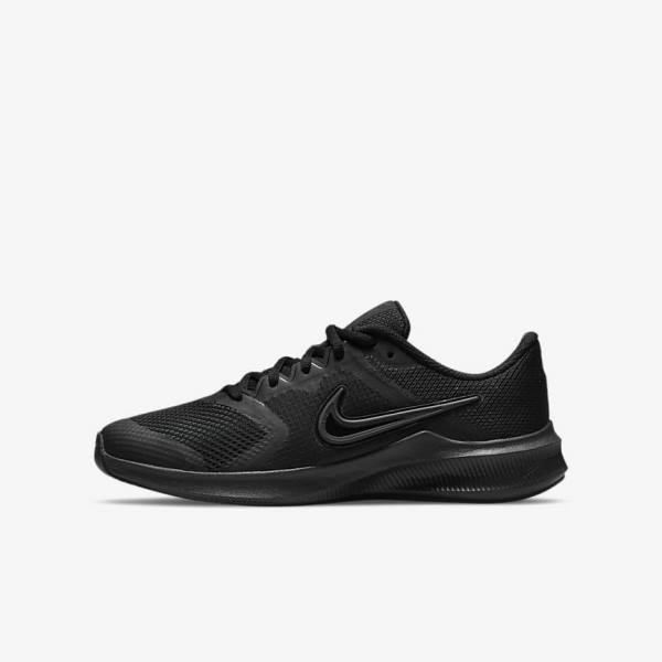 Nike Downshifter 11 Older Cestne Tenisky Detske Čierne Tmavo Siva | NK618SGH