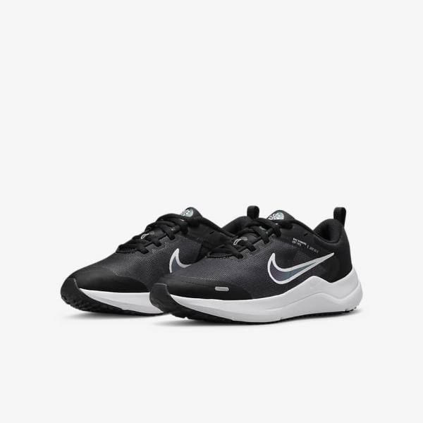 Nike Downshifter 12 Older Cestne Bežecké Tenisky Detske Čierne Tmavo Siva Biele | NK169DZR