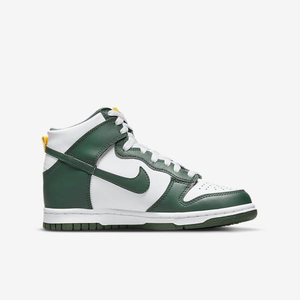 Nike Dunk High Older Basketbalove Tenisky Detske Zelene Zlate Biele | NK672YSP