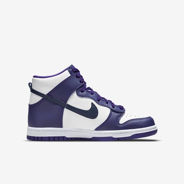 Nike Dunk High Older Tenisky Detske Biele Nachový Námornícka Modrá | NK458UVZ