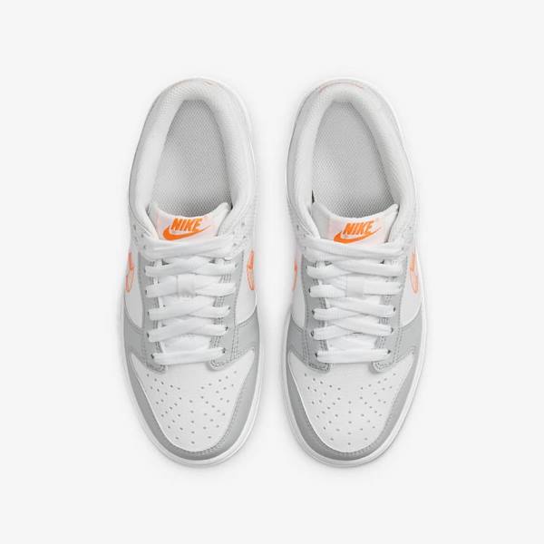 Nike Dunk Low SE Older Tenisky Detske Biele Platina Oranžové | NK032JSL