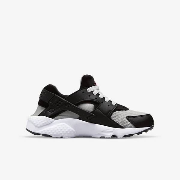 Nike Huarache Run Older Bežecké Tenisky Detske Čierne Siva Biele Červené | NK980AFS