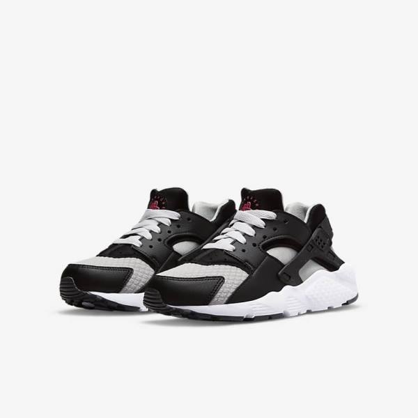 Nike Huarache Run Older Tenisky Detske Čierne Siva Biele Červené | NK184DBR