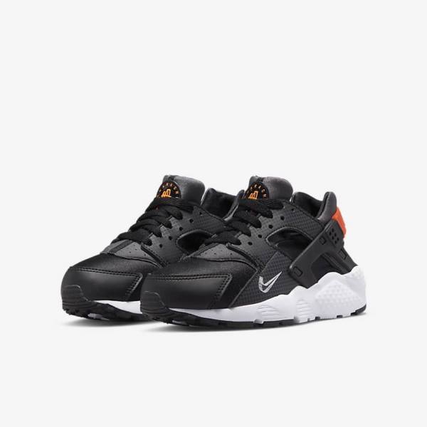 Nike Huarache Run Older Tenisky Detske Čierne Oranžové Siva Biele | NK287JVZ