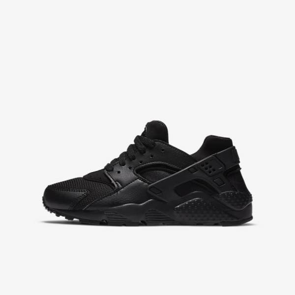 Nike Huarache Run Older Tenisky Detske Čierne | NK421RCT