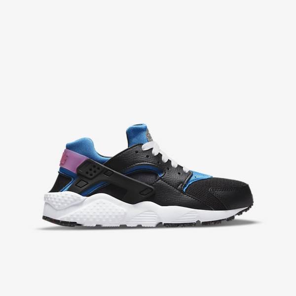 Nike Huarache Run Older Tenisky Detske Čierne Svetlo Modre Ruzove Mätové | NK601WSC