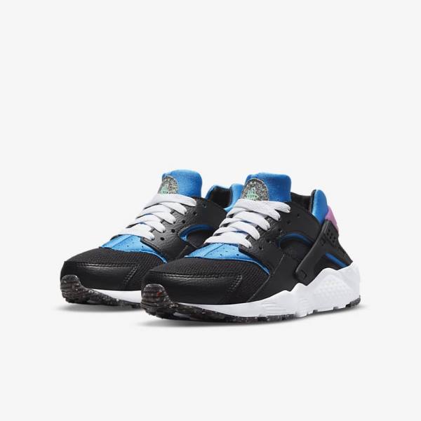 Nike Huarache Run Older Tenisky Detske Čierne Svetlo Modre Ruzove Mätové | NK601WSC