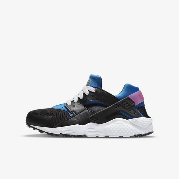 Nike Huarache Run Older Tenisky Detske Čierne Svetlo Modre Ruzove Mätové | NK601WSC