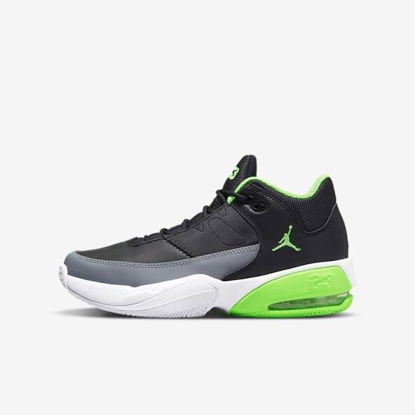 Nike Jordan Max Aura 3 Older Jordan Tenisky Detske Čierne Siva Biele Zelene | NK601SEF