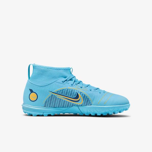 Nike Jr. Mercurial Superfly 8 Academy TF Older Turf Kopačky Detske Modre Oranžové | NK571SEI