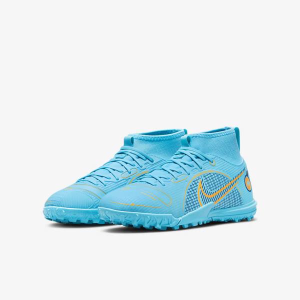 Nike Jr. Mercurial Superfly 8 Academy TF Older Turf Kopačky Detske Modre Oranžové | NK571SEI