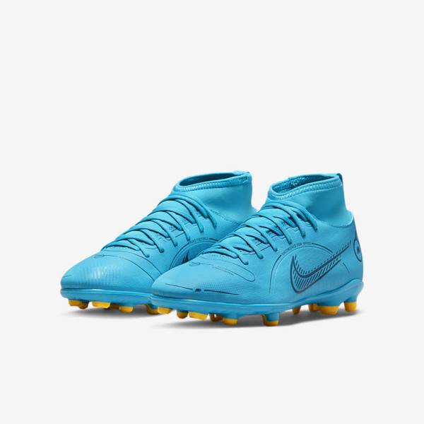 Nike Jr. Mercurial Superfly 8 Club MG Older Multi-Ground Kopačky Detske Modre Oranžové | NK841ZUG