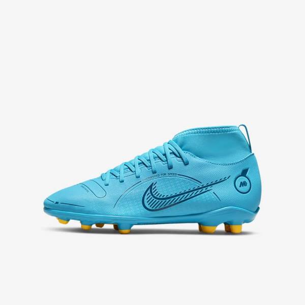 Nike Jr. Mercurial Superfly 8 Club MG Older Multi-Ground Kopačky Detske Modre Oranžové | NK841ZUG