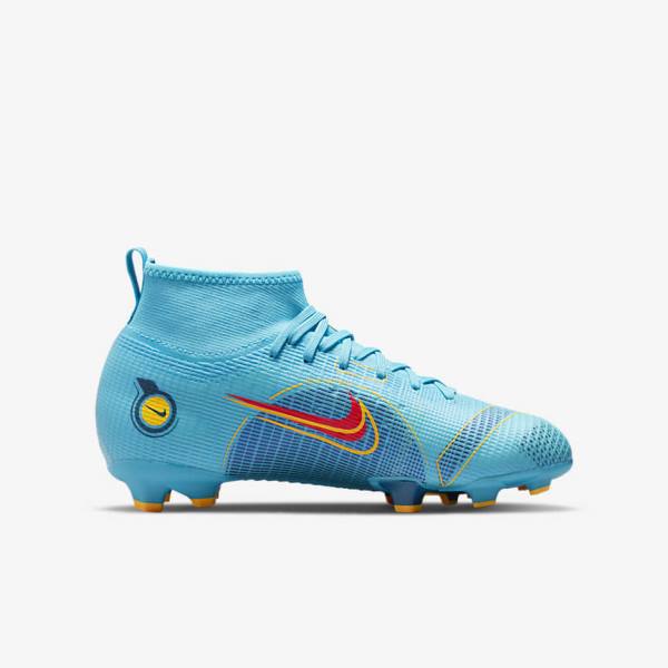 Nike Jr. Mercurial Superfly 8 Pro FG Younger and Older Firm-Grounds Kopačky Detske Modre Oranžové | NK365IPL