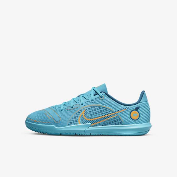 Nike Jr. Mercurial Vapor 14 Academy IC Older Indoor Court Kopačky Detske Modre Oranžové | NK601DES