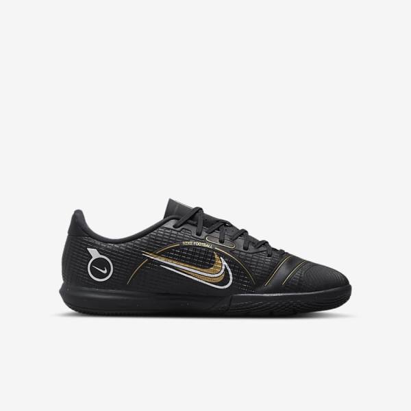 Nike Jr. Mercurial Vapor 14 Academy IC Older Indoor Court Kopačky Detske Čierne Metal Strieborne Siva Metal Zlate | NK725QRN