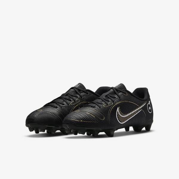 Nike Jr. Mercurial Vapor 14 Academy MG Older Multi-Ground Kopačky Detske Čierne Metal Strieborne Siva Metal Zlate | NK827HBV