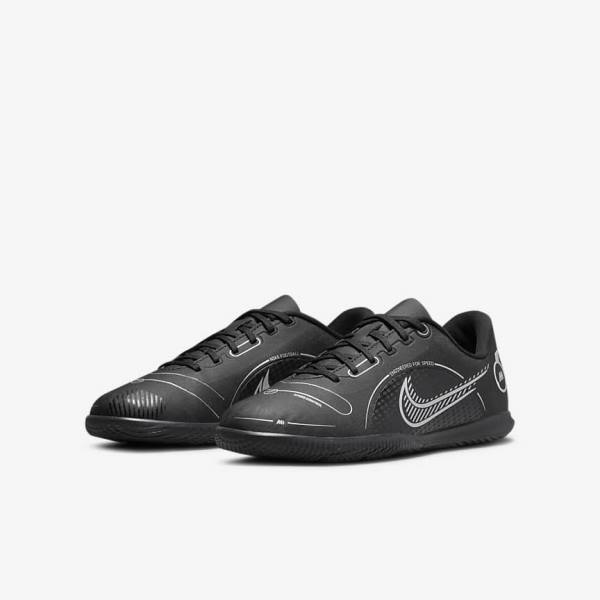 Nike Jr. Mercurial Vapor 14 Club IC Older Indoor Court Kopačky Detske Čierne Siva Metal Strieborne | NK153IZO