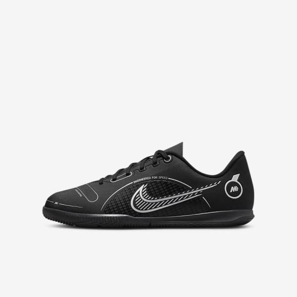 Nike Jr. Mercurial Vapor 14 Club IC Older Indoor Court Kopačky Detske Čierne Siva Metal Strieborne | NK153IZO