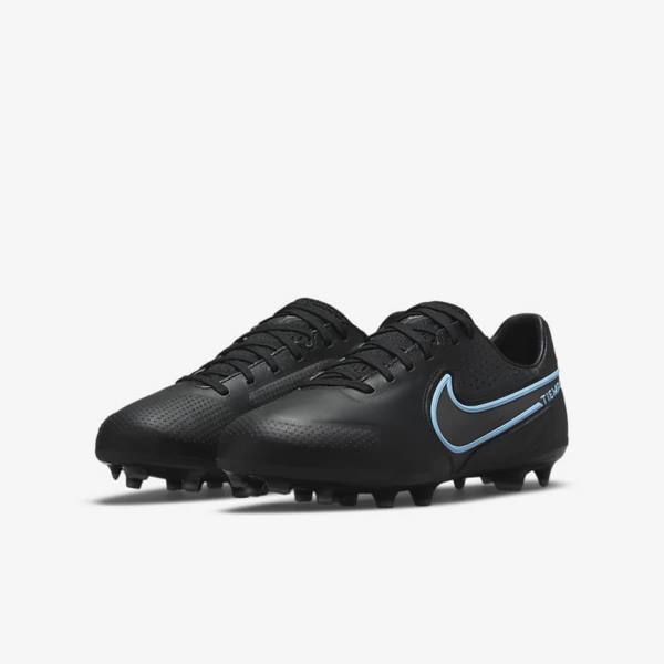 Nike Jr. Tiempo Legend 9 Pro FG Older Firm-Ground Kopačky Detske Čierne Siva | NK980ORY