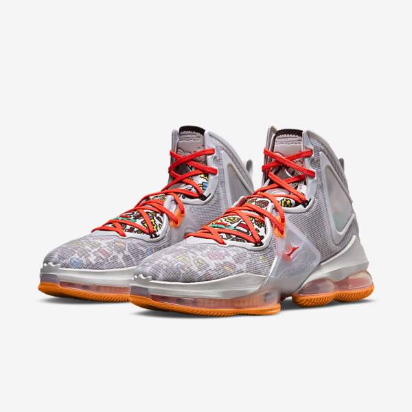 Nike LeBron 19 Basketbalove Tenisky Damske Siva Oranžové Svetlo Červené Zelene | NK436KFL