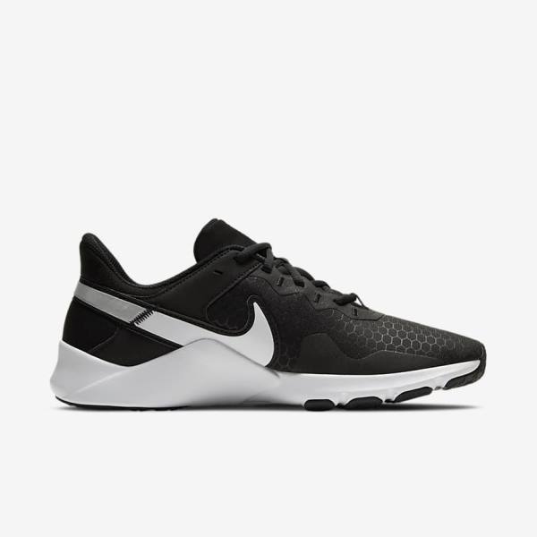 Nike Legend Essential 2 Botasky Panske Čierne Metal Strieborne Biele | NK782SKM