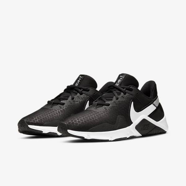 Nike Legend Essential 2 Botasky Panske Čierne Metal Strieborne Biele | NK782SKM