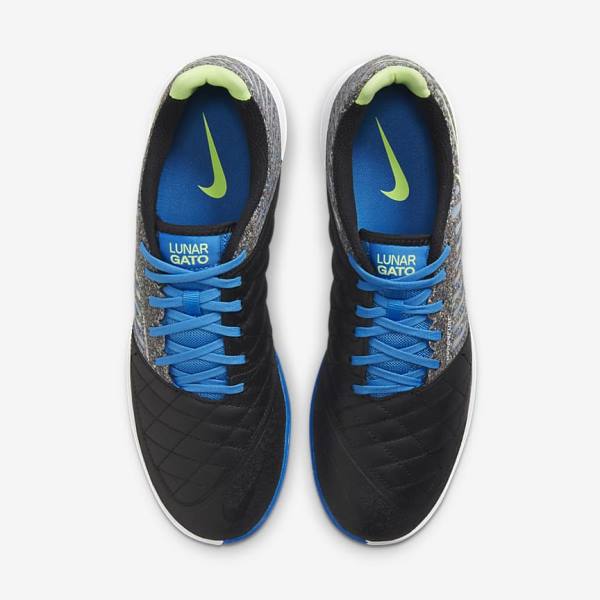 Nike Lunar Gato II IC Indoor Court Kopačky Panske Čierne Svetlo Modre Svetlo Zelene | NK630WFI