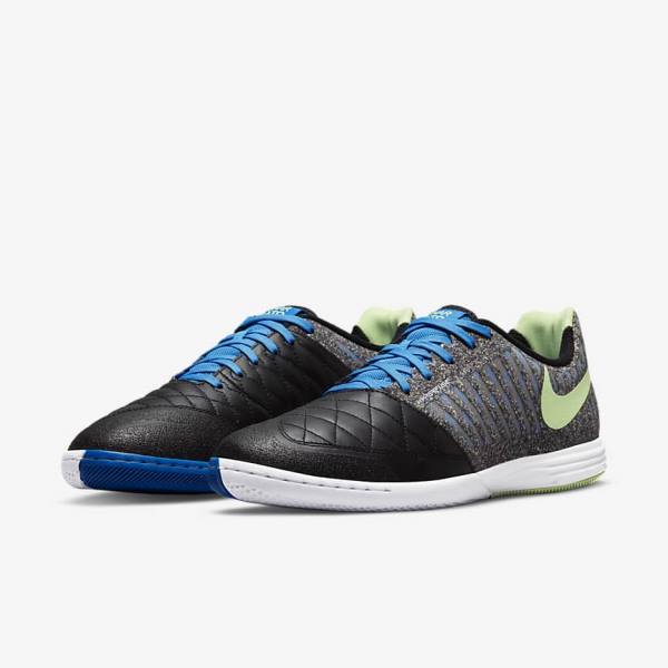 Nike Lunar Gato II IC Indoor Court Kopačky Panske Čierne Svetlo Modre Svetlo Zelene | NK630WFI