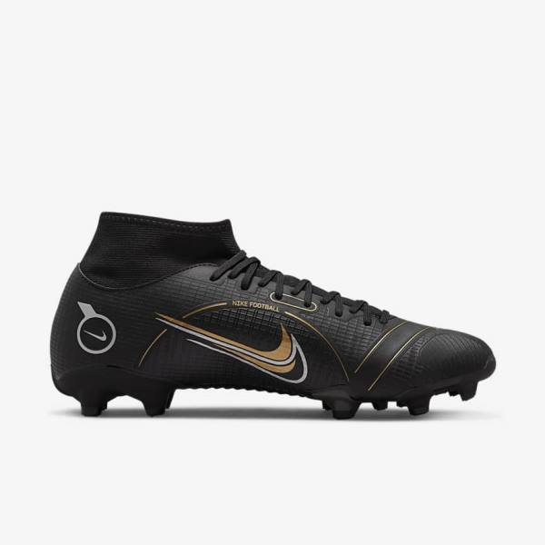 Nike Mercurial Superfly 8 Academy MG Multi-Grounds Kopačky Damske Čierne Metal Strieborne Siva Metal Zlate | NK165ZES