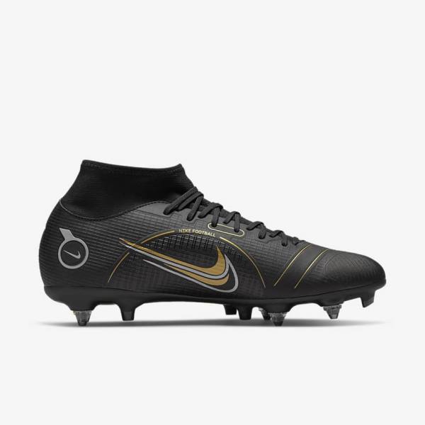 Nike Mercurial Superfly 8 Academy SG-PRO Anti-Clog Traction Soft-Grounds Kopačky Damske Čierne Metal Strieborne Siva Metal Zlate | NK124TOS