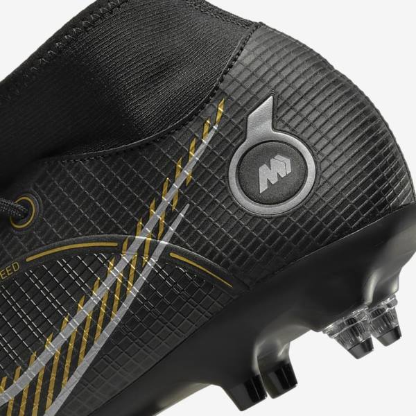 Nike Mercurial Superfly 8 Academy SG-PRO Anti-Clog Traction Soft-Grounds Kopačky Damske Čierne Metal Strieborne Siva Metal Zlate | NK124TOS