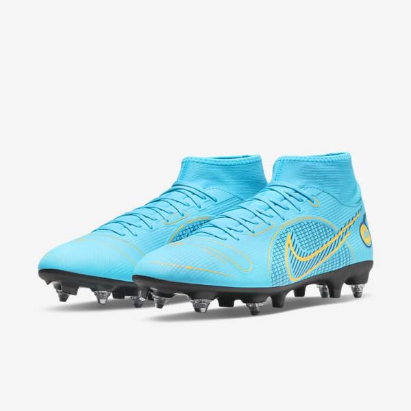 Nike Mercurial Superfly 8 Academy SG-PRO Anti-Clog Traction Soft-Grounds Kopačky Panske Modre Oranžové | NK497HXC