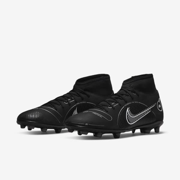 Nike Mercurial Superfly 8 Club MG Multi-Grounds Kopačky Panske Čierne Siva Metal Strieborne | NK459LAI