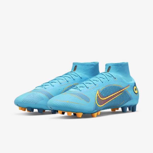 Nike Mercurial Superfly 8 Elite AG Artificial-Grasss Kopačky Panske Modre Oranžové | NK143QCH