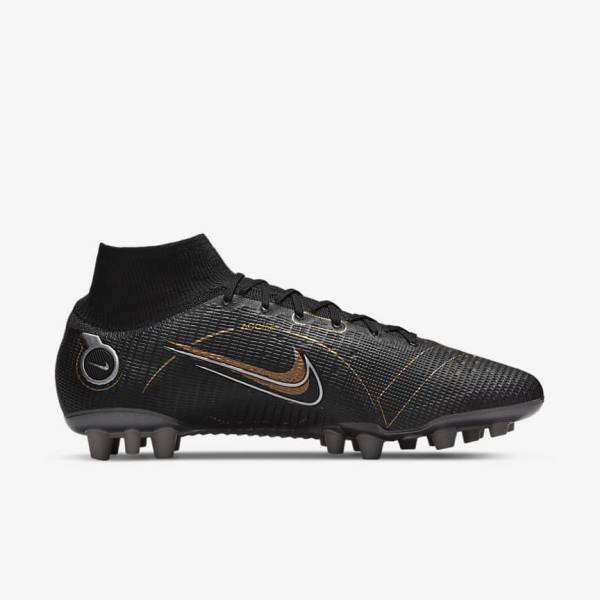 Nike Mercurial Superfly 8 Elite AG Artificial-Grasss Kopačky Panske Čierne Metal Strieborne Siva Metal Zlate | NK641OSY