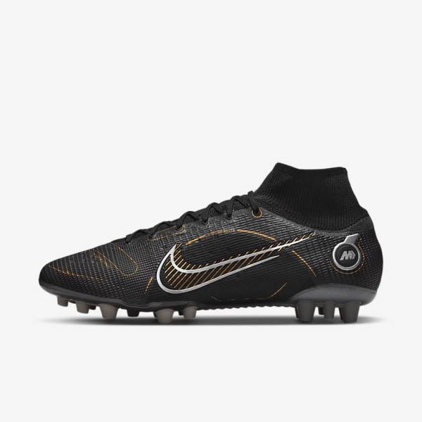 Nike Mercurial Superfly 8 Elite AG Artificial-Grasss Kopačky Panske Čierne Metal Strieborne Siva Metal Zlate | NK641OSY