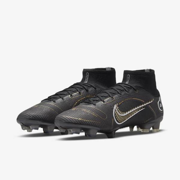 Nike Mercurial Superfly 8 Elite FG Firm-Grounds Kopačky Damske Čierne Metal Strieborne Siva Metal Zlate | NK093HSE