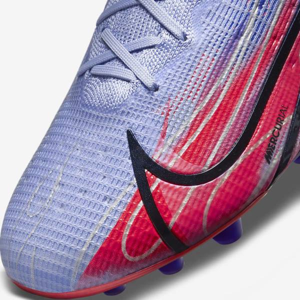 Nike Mercurial Superfly 8 Elite KM AG Artificial-Grass Kopačky Panske Indigo Svetlo Červené Metal Strieborne | NK031KFT