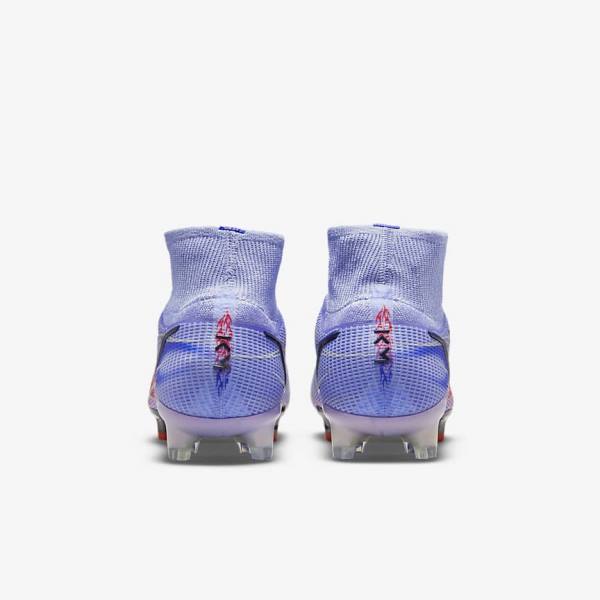 Nike Mercurial Superfly 8 Elite KM FG Firm-Ground Kopačky Panske Indigo Svetlo Červené Metal Strieborne | NK536DJB