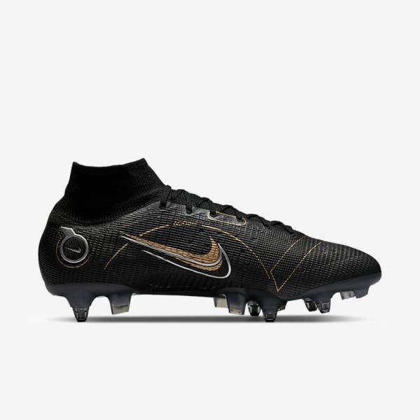 Nike Mercurial Superfly 8 Elite SG-PRO Anti-Clog Traction Soft-Ground Kopačky Damske Čierne Metal Strieborne Siva Metal Zlate | NK713DIP