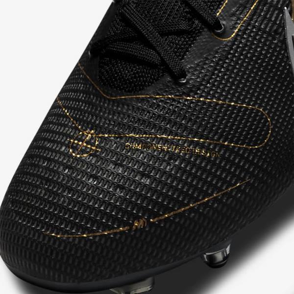 Nike Mercurial Superfly 8 Elite SG-PRO Anti-Clog Traction Soft-Ground Kopačky Damske Čierne Metal Strieborne Siva Metal Zlate | NK713DIP