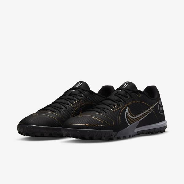 Nike Mercurial Vapor 14 Academy TF Turf Kopačky Damske Čierne Metal Strieborne Siva Metal Zlate | NK720GFR