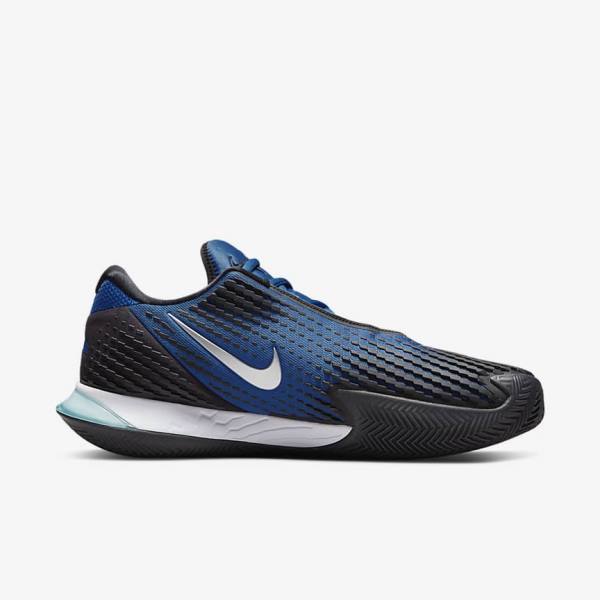 Nike NikeCourt Air Zoom Vapor Cage 4 Rafa Clay Tenisove Tenisky Panske Modre Čierne Metal Strieborne | NK705GRZ