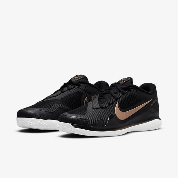 Nike NikeCourt Air Zoom Vapor Pro Clay Court Tenisove Tenisky Damske Čierne Biele Metal Červené Hnede | NK816UTK