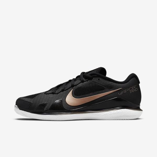 Nike NikeCourt Air Zoom Vapor Pro Clay Court Tenisove Tenisky Damske Čierne Biele Metal Červené Hnede | NK816UTK